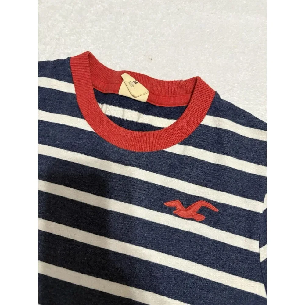 Youth Medium Hollister‎ Tee Striped Navy White Red